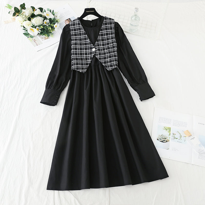 Light luxury dress shows thin Korean fashion light cooked two-piece set  4726