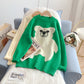 Pink cute bear sweater women's sweet sweater top  4930