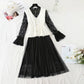 Lace inside dress vest skirt two piece suit  4742