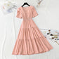 New French style square neck bubble sleeve fairy skirt with slim temperament  4900