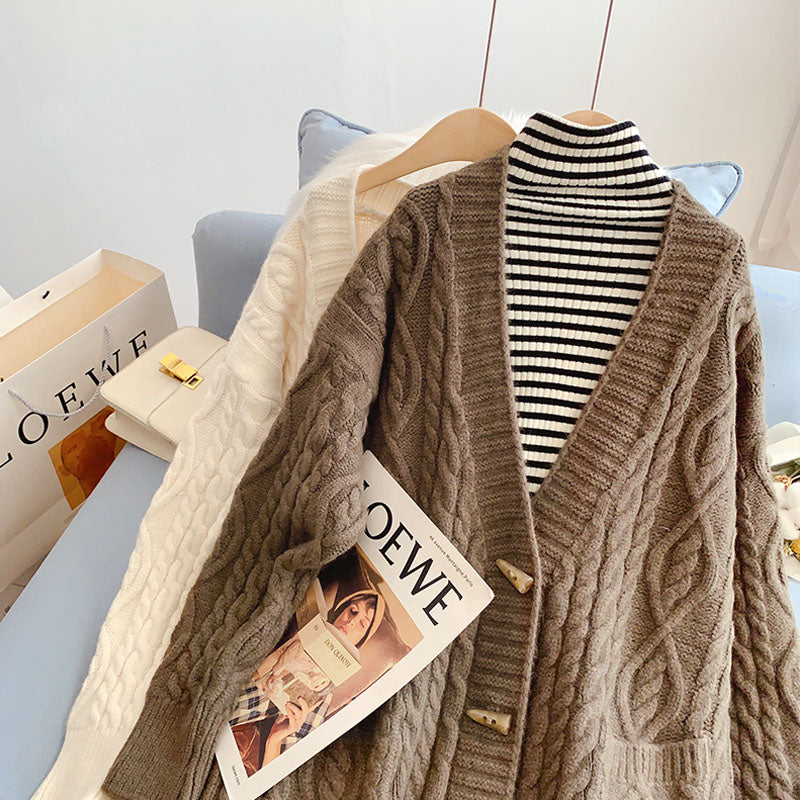 Lazy Wind Twist langer Pullover Mantel Damen 4927