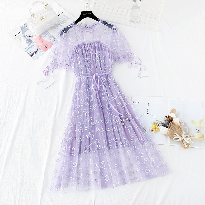 New waist closing slim French gentle skirt fairy super fairy series  4615