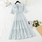 Sweet baby collar floral dress gentle wind and snow spinning dress  4883
