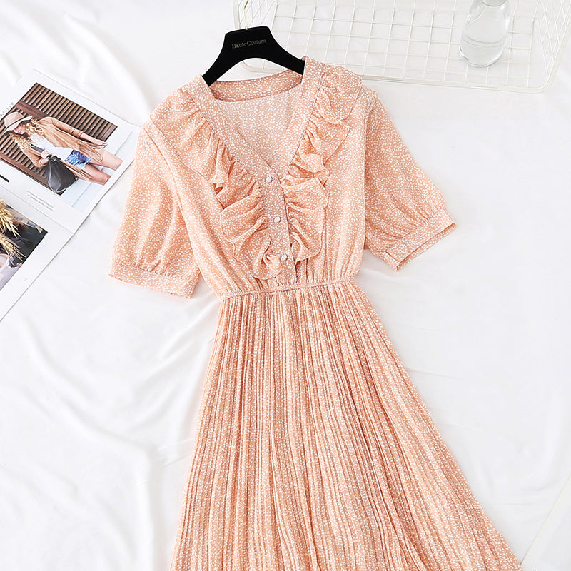 New French little fairy super xiansen series Kikyo first love long skirt  4596