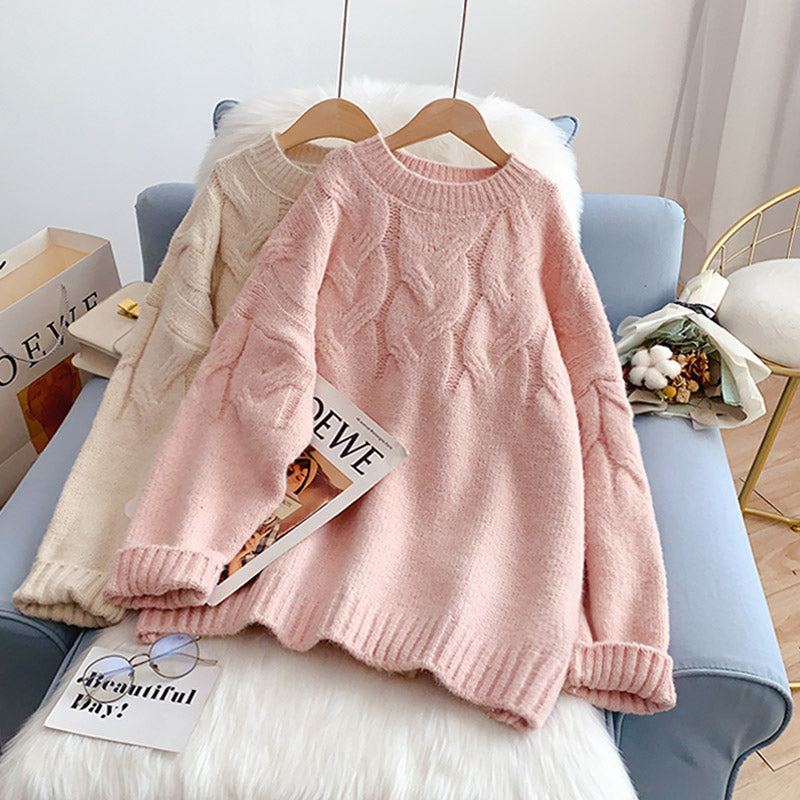 Twist sweater Korean lazy design sweater top  4939