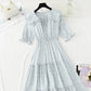 Sweet baby collar floral dress gentle wind and snow spinning dress  4883