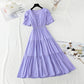 New French style square neck bubble sleeve fairy skirt with slim temperament  4900