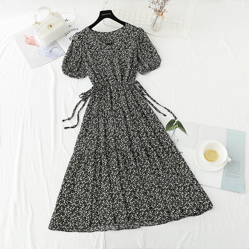 French first love sweet little fresh floral skirt tea break temperament small skirt  4881