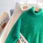 Imitation mink pink turtleneck sweater soft waxy female  4940
