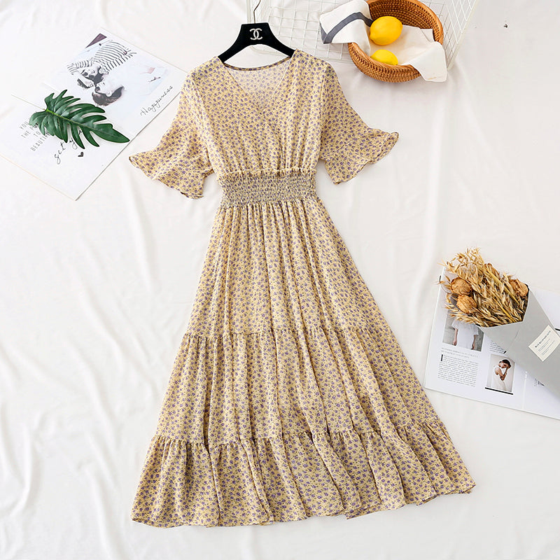 New French Vintage Chiffon langer Rock Fairy Super Fairy Serie 4592