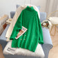 New loose lazy style sweater high neck sweater women  4922