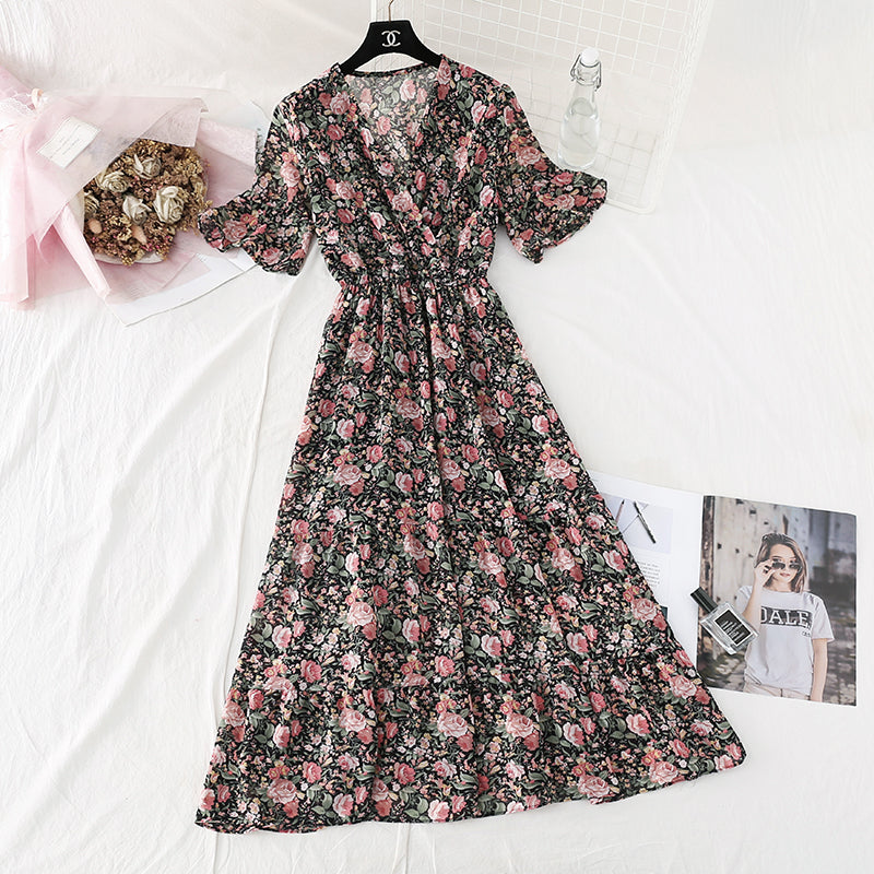 Neuer Stil, sanfter Wind, schmale Taille, großer französischer Retro-Swing-Rock 4603