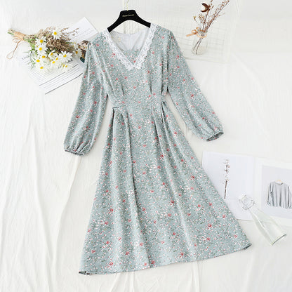 The waist is slim, the floral dress is gentle, the Lace Chiffon Skirt  4812