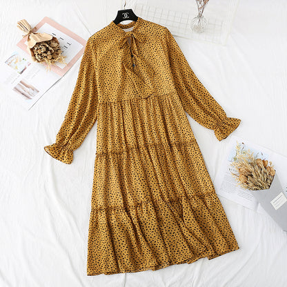 French retro loose bottomed doll long skirt A-line skirt  4580