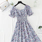 New gentle wind floral dress French Chiffon tea break skirt  4863