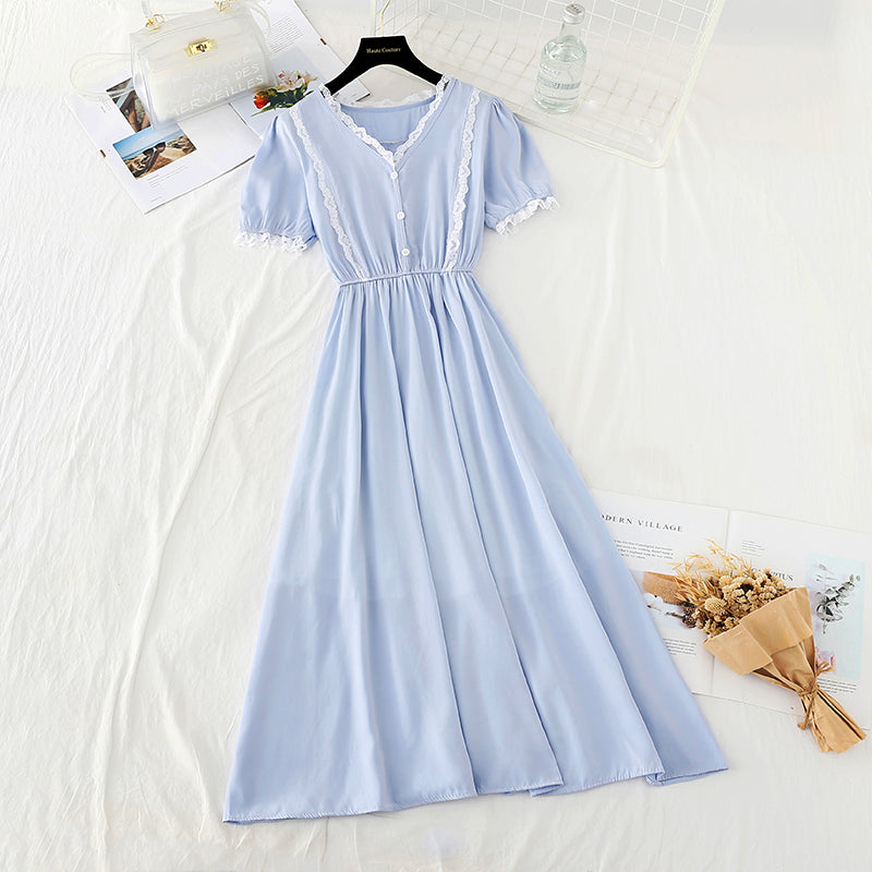 The new waist is slim, French gentle skirt Fairy   4642