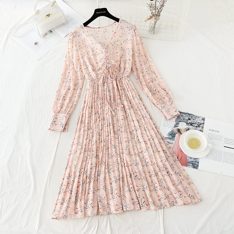 New tea break fairy skirt retro minority Chiffon Dress  4826