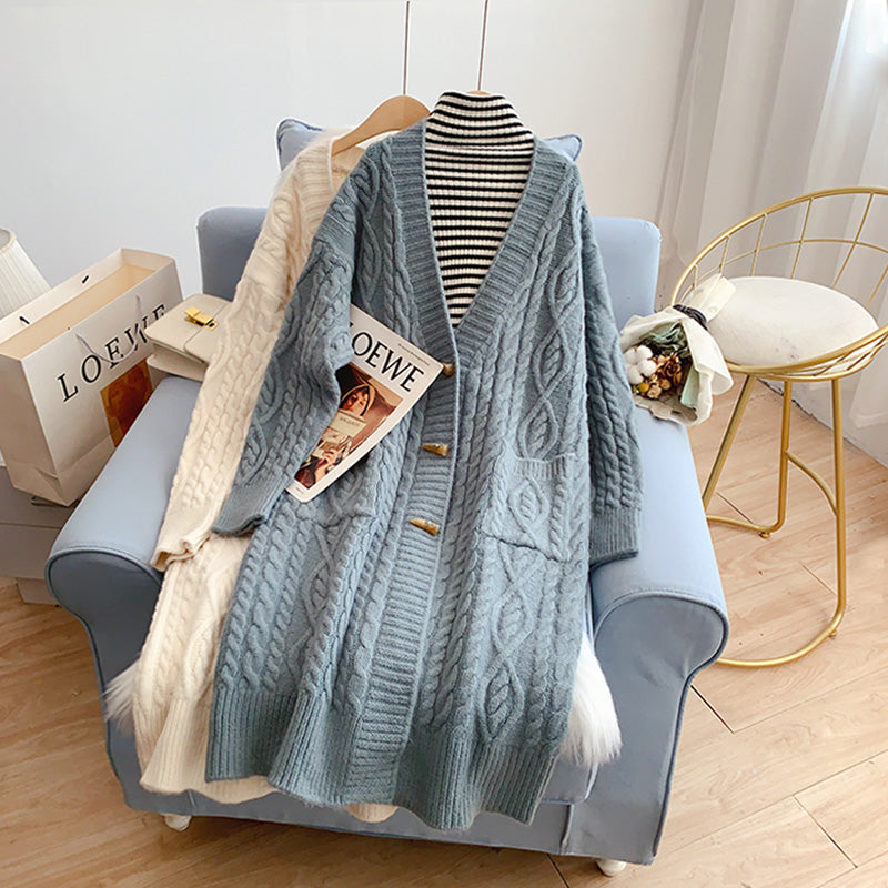 Lazy Wind Twist langer Pullover Mantel Damen 4927