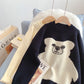 Pink cute bear sweater women's sweet sweater top  4930