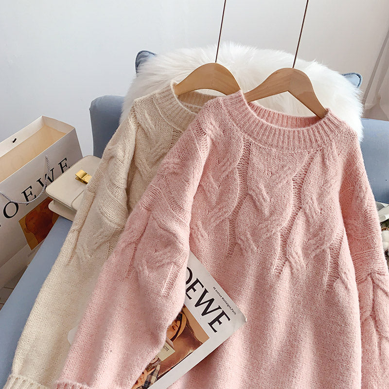 Twist sweater Korean lazy design sweater top  4939