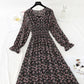 New women's pleated elastic waist Floral Dress  4816