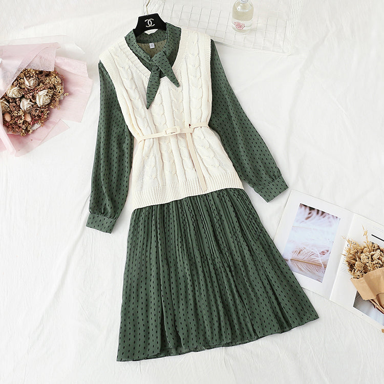 New style small fragrance fashion skirt foreign style two-piece set  4447