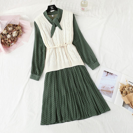 New style small fragrance fashion skirt foreign style two-piece set  4447