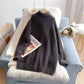 Imitation mink pink turtleneck sweater soft waxy female  4940