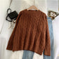 Retro chelizi red Japanese lazy style sweater  4921
