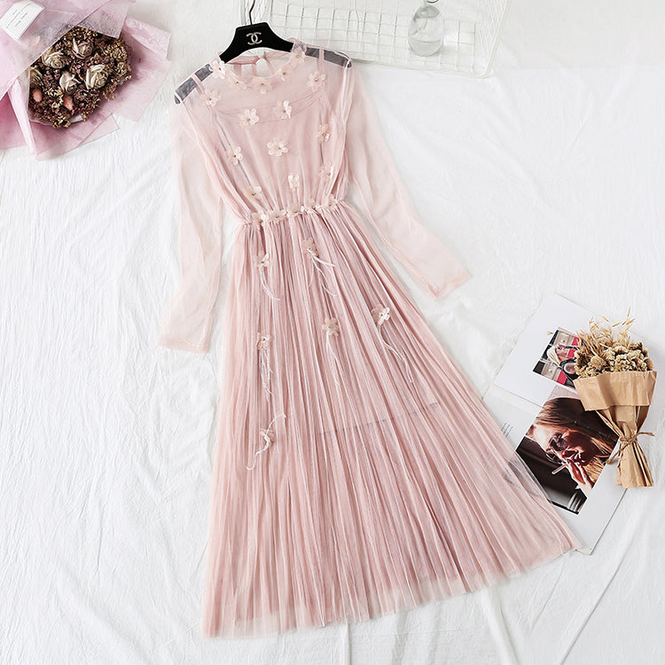 Three dimensional flower suspender bottomed skirt fairy super fairy series  4355