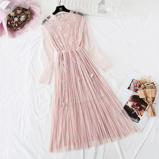 Three dimensional flower suspender bottomed skirt fairy super fairy series  4355