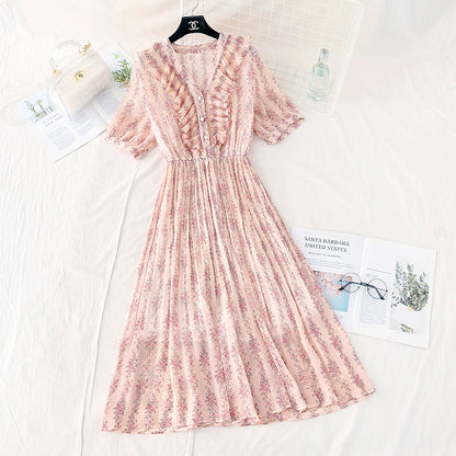 Slim waist French chiffon skirt fairy super fairy series  4504