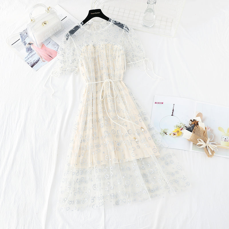 New waist closing slim French gentle skirt fairy super fairy series  4615