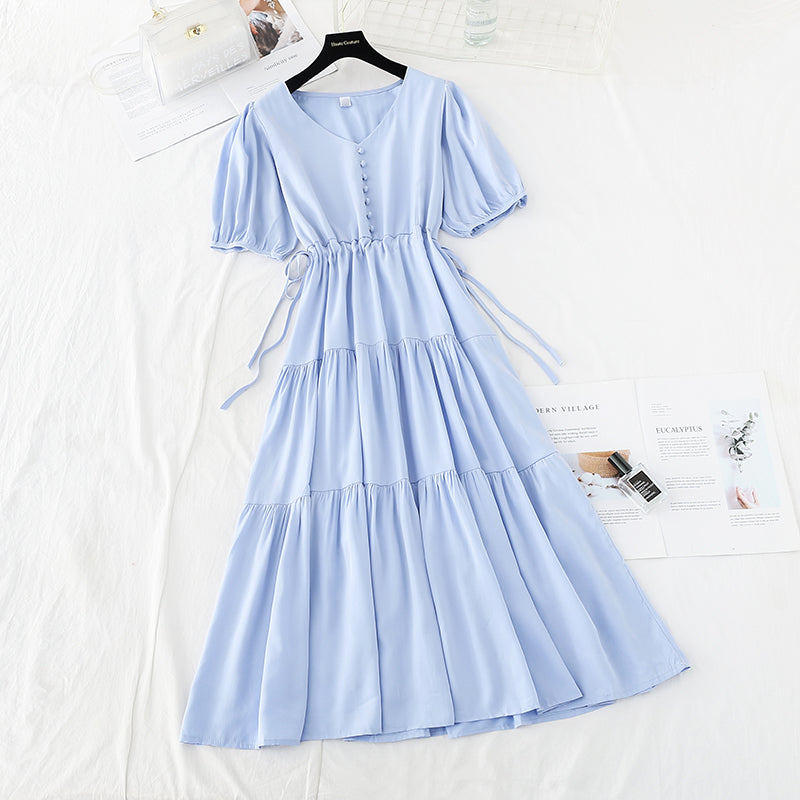 New lace up waist slim French minority retro skirt  4638