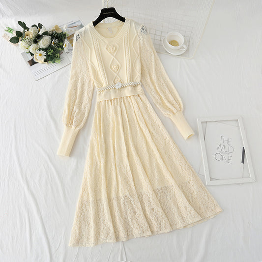 New patchwork lace backed dress  4431