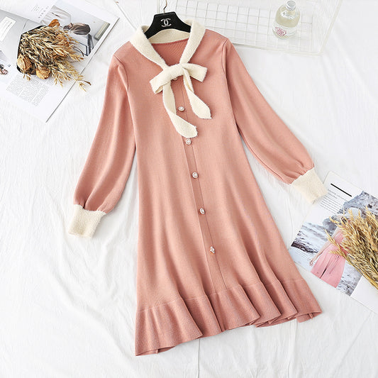 New French first love skirt retro super fairy small fragrance A-shaped skirt  4495