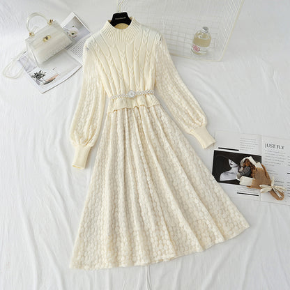 New stitched lace dress with backing skirt  4442