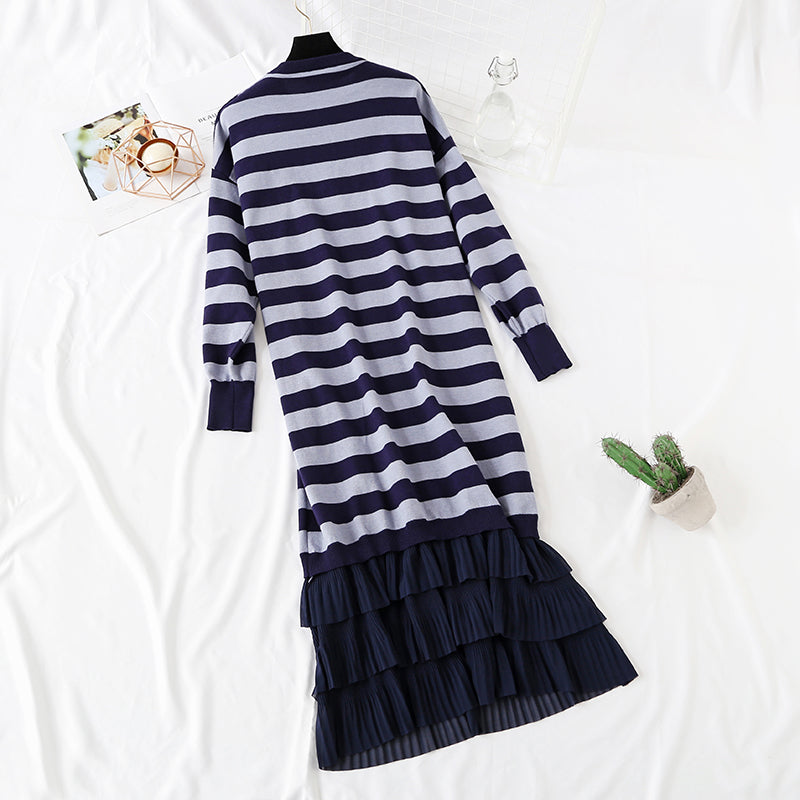 Super loose stripe knit dress  4445