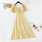 New style goddess of temperament bubble sleeve French retro long skirt  4658