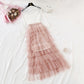 Small cake long skirt foreign style suspender yarn skirt two-piece suit  4472