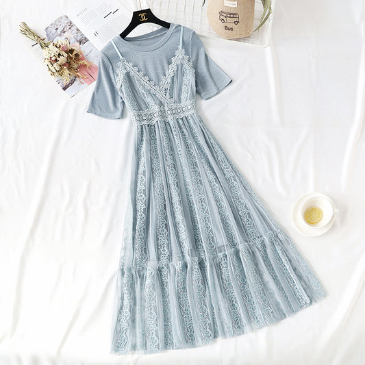 New fashion lace suspender skirt suit  4462