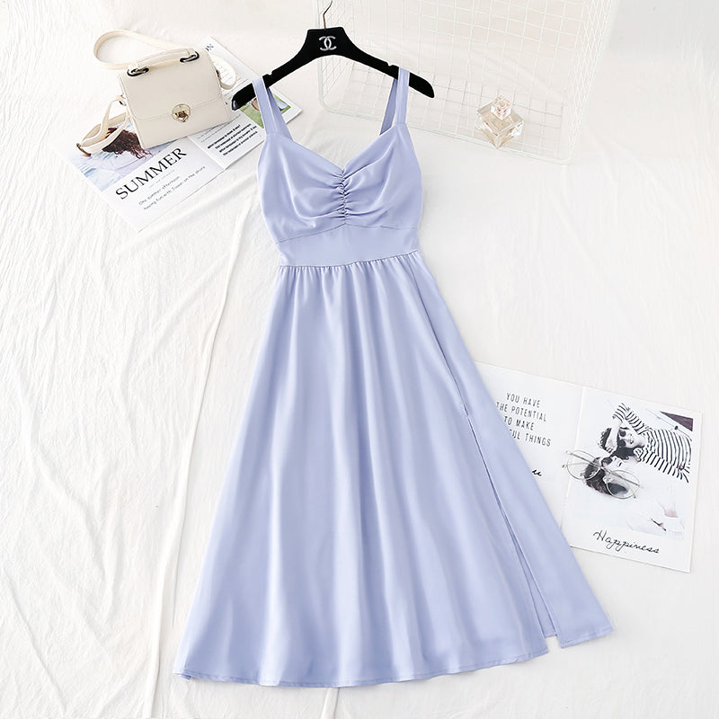 New Kikyo's first love French retro temperament, slim waist and Sen skirt  4525