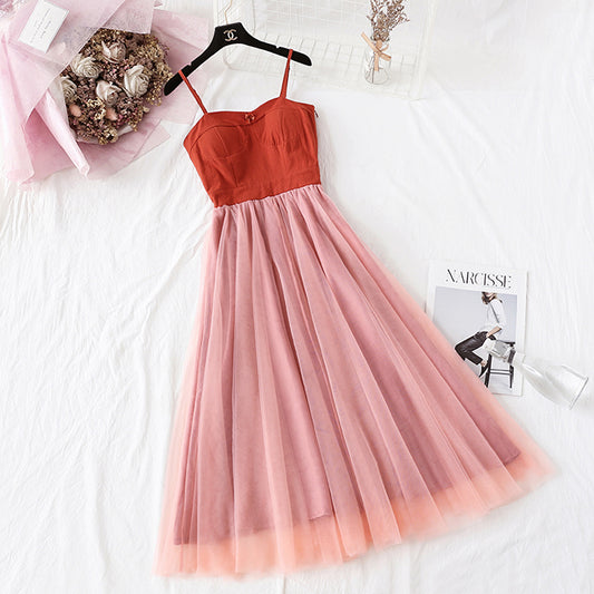 Super xiansen retro wisdom smoked French Platycodon skirt  4458