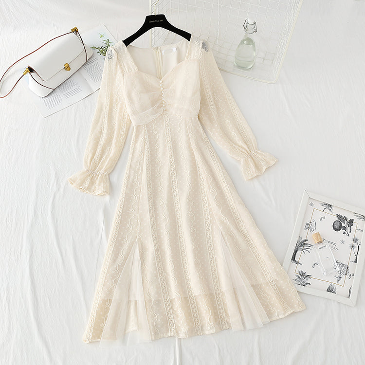 Jupe queue de poisson super féerique à manches longues et broderie douce française 4417