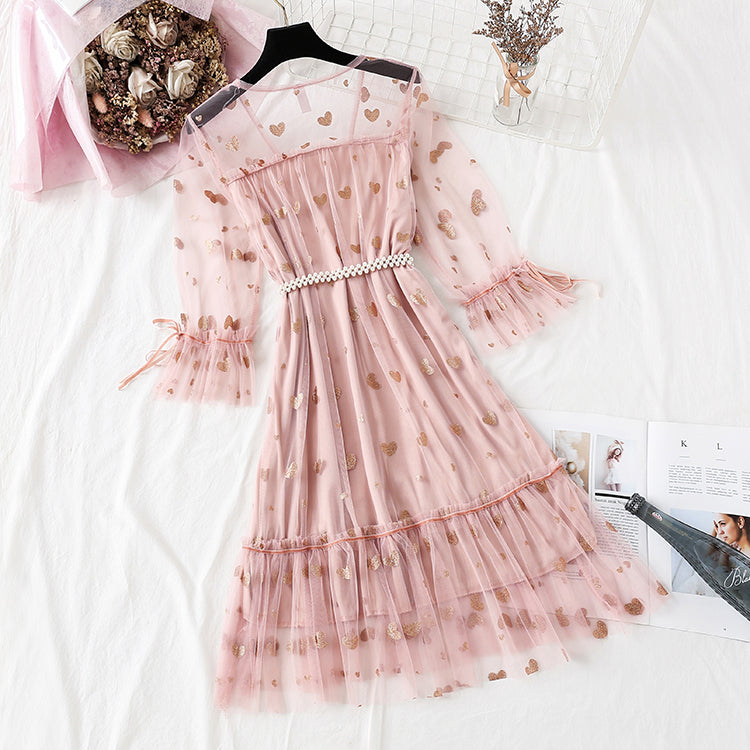 Love gauze dress is super xiansen sweet  4343