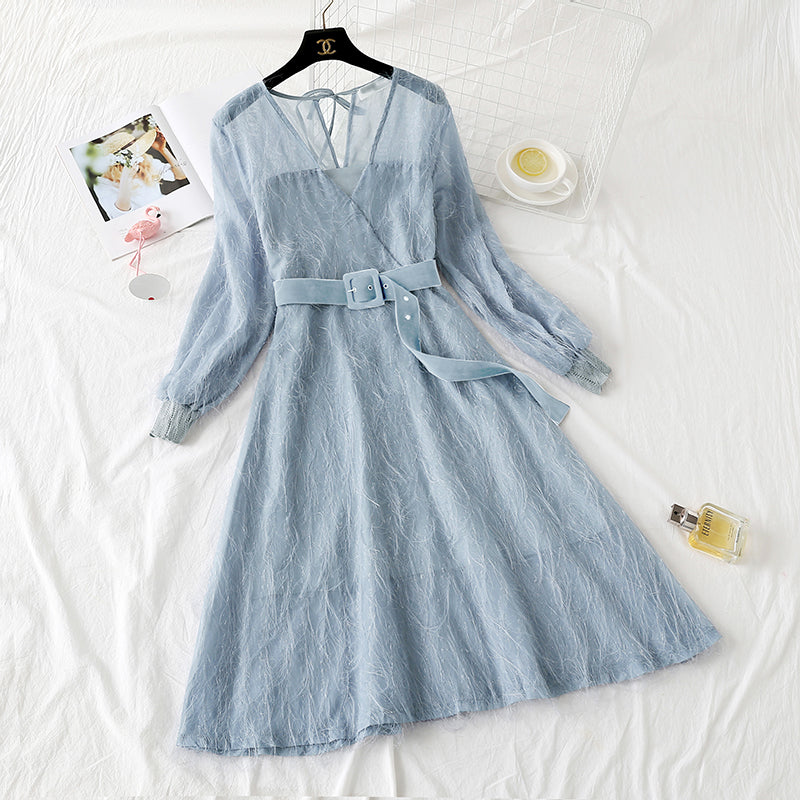 Fairy hair tassel Long Sleeve Dress  4469