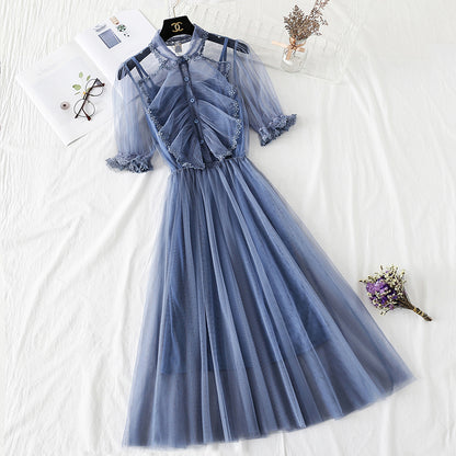 Lace mesh dress sexy and elegant  4347