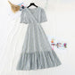 New chiffon skirt, slim waist in summer, French gentle long skirt  4616