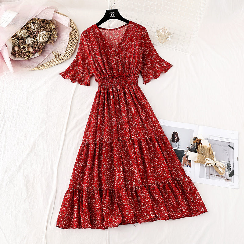 New French Vintage Chiffon langer Rock Fairy Super Fairy Serie 4592