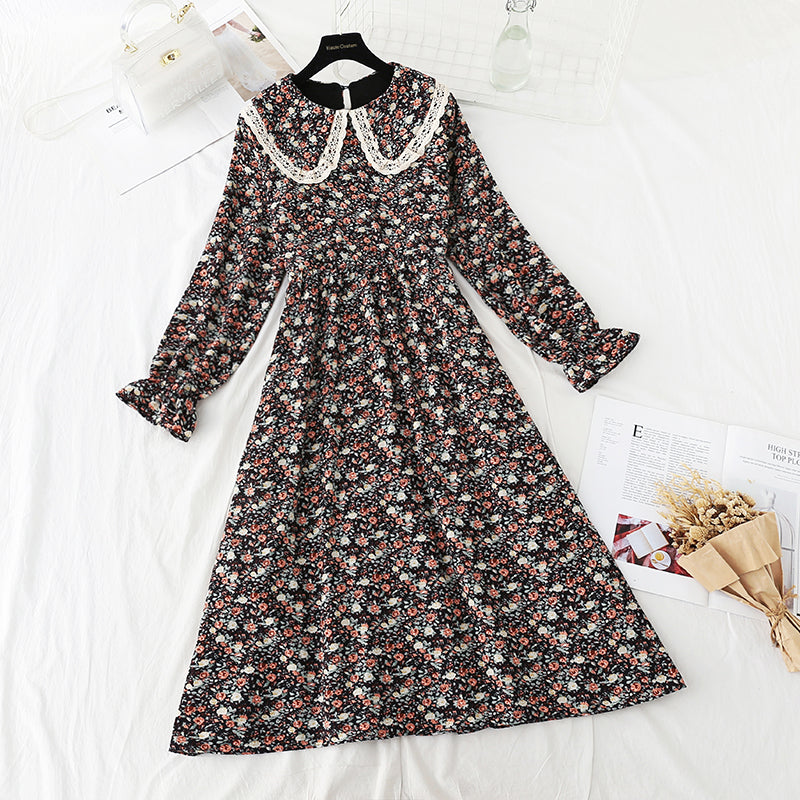 Doll neck hollow out age reducing thin dress female  4560